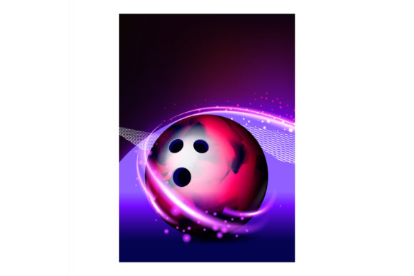 Bowling Ball and Skittles on Lane Banner Designs