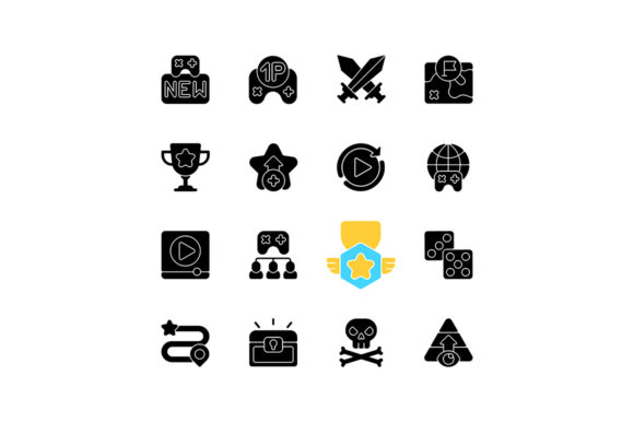 Game Menu Black Glyph Icons Set: The Silent Language of Digital Interfaces