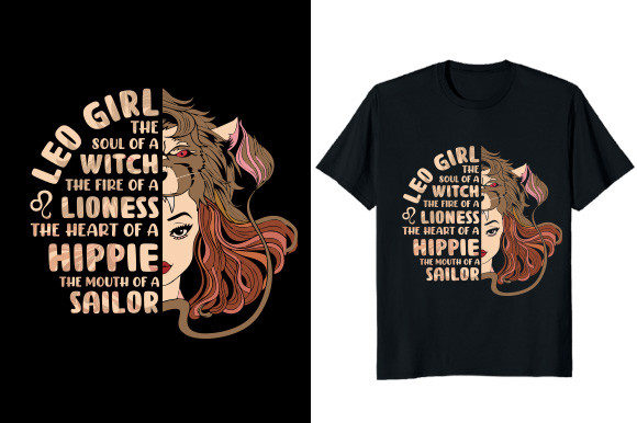 Leo Girl Zodiac Graphic T-Shirt Design: Your Bold Entry into Print-on-Demand Fashion