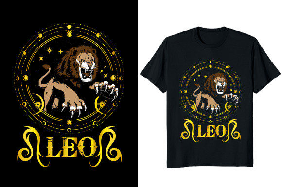 Unleash Your Inner Lion with Leo Zodiac Graphic T-Shirt Design